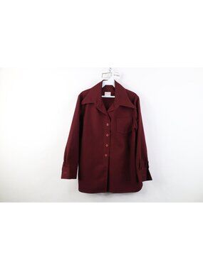 Vtg 70s Streetwear Womens L Dagger Collar Knit Button Shirt Jacket Jac Shirt USA